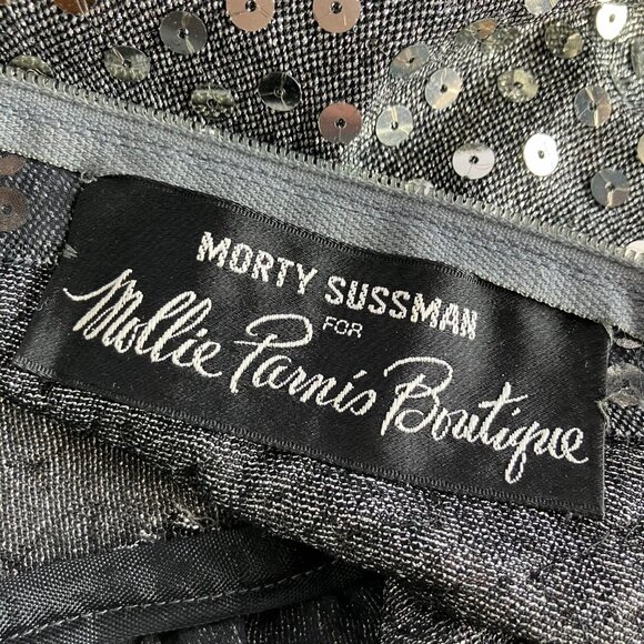 1970s Silver Sequined Modest Long Sleeve Maxi Dress - Picture 7 of 15